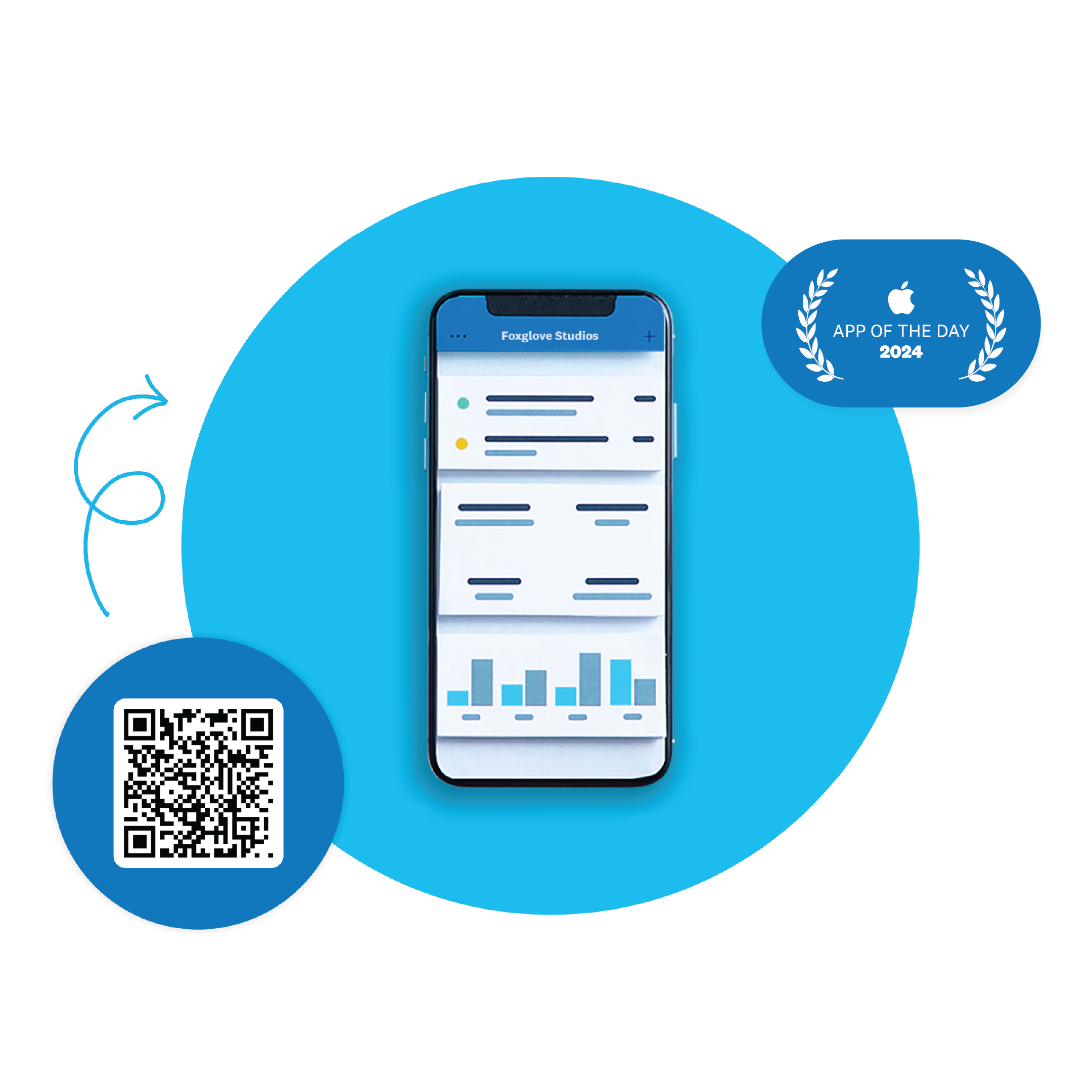 Charts and tables display in the Xero Accounting App on a small business owners’ mobile phone.